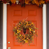 Maxbell Thanksgiving Flower Wreath Indoor Fall Wreath for Fireplace Stairs Farmhouse