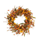 Maxbell Thanksgiving Flower Wreath Indoor Fall Wreath for Fireplace Stairs Farmhouse