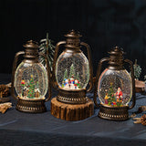 Maxbell Christmas Snow Globes Lantern Cute Xmas Ornament for Indoor Home Decor Gifts