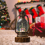 Maxbell Christmas Snow Globes Lantern Cute Xmas Ornament for Indoor Home Decor Gifts