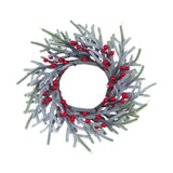 Christmas Candle Ring Artificial Red Berries Garland for Living Room