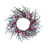 Christmas Candle Ring Artificial Red Berries Garland for Living Room