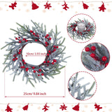 Christmas Candle Ring Artificial Red Berries Garland for Living Room