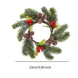 Christmas Candle Ring Wreath Supplies Pillar Candle Ring for Dinner Bar Cafe