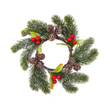 Christmas Candle Ring Wreath Supplies Pillar Candle Ring for Dinner Bar Cafe