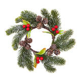 Christmas Candle Ring Wreath Supplies Pillar Candle Ring for Dinner Bar Cafe