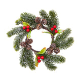 Christmas Candle Ring Wreath Supplies Pillar Candle Ring for Dinner Bar Cafe