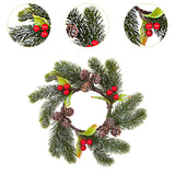 Christmas Candle Ring Wreath Supplies Pillar Candle Ring for Dinner Bar Cafe