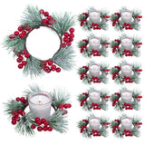 Christmas Candle Ring Pillar Candle Wreath for Living Room Fireplace