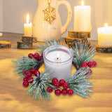 Christmas Candle Ring Pillar Candle Wreath for Living Room Fireplace