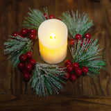 Christmas Candle Ring Pillar Candle Wreath for Living Room Fireplace