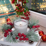 Christmas Candle Ring Pillar Candle Wreath for Living Room Fireplace