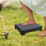Maxbell Mobility Step Stool Non Slip Outdoor Step Riser for Office Bedroom High Beds Black Bottom Wavy