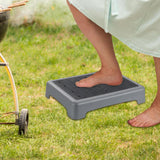 Maxbell Mobility Step Stool Non Slip Outdoor Step Riser for Office Bedroom High Beds Grey Bottom Wavy