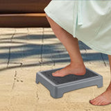 Maxbell Mobility Step Stool Non Slip Outdoor Step Riser for Office Bedroom High Beds Grey Bottom Wavy