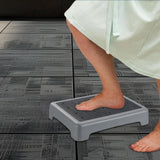 Maxbell Mobility Step Stool Non Slip Outdoor Step Riser for Office Bedroom High Beds Grey Bottom Wavy