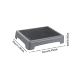 Maxbell Mobility Step Stool Non Slip Outdoor Step Riser for Office Bedroom High Beds Grey Bottom Wavy