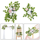 2Pcs Wedding Arch Flowers Artificial Flower Swag for Welcome Sign Party Home