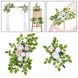 2Pcs Wedding Arch Flowers Artificial Flower Swag for Welcome Sign Party Home