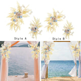 2x Wedding Arch Flowers Artificial Flower Swag for Ornament Engagement Party Style A