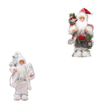 Maxbell Santa Claus Figurine Cute Santa Doll for Indoor Outdoor Festival Celebration White