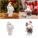 Maxbell Santa Claus Figurine Cute Santa Doll for Indoor Outdoor Festival Celebration White