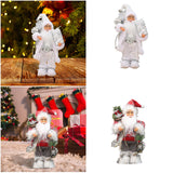 Maxbell Santa Claus Figurine Cute Santa Doll for Indoor Outdoor Festival Celebration White