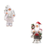 Maxbell Santa Claus Figurine Cute Santa Doll for Indoor Outdoor Festival Celebration White