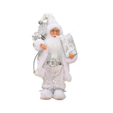 Maxbell Santa Claus Figurine Cute Santa Doll for Indoor Outdoor Festival Celebration White