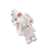 Maxbell Santa Claus Figurine Cute Santa Doll for Indoor Outdoor Festival Celebration White