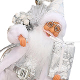 Maxbell Santa Claus Figurine Cute Santa Doll for Indoor Outdoor Festival Celebration White