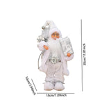 Maxbell Santa Claus Figurine Cute Santa Doll for Indoor Outdoor Festival Celebration White
