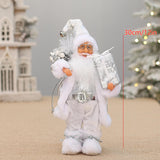 Maxbell Santa Claus Figurine Cute Santa Doll for Indoor Outdoor Festival Celebration Red
