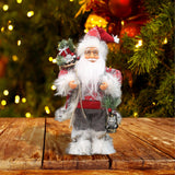 Maxbell Santa Claus Figurine Cute Santa Doll for Indoor Outdoor Festival Celebration Red