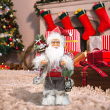 Maxbell Santa Claus Figurine Cute Santa Doll for Indoor Outdoor Festival Celebration Red