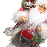 Maxbell Santa Claus Figurine Cute Santa Doll for Indoor Outdoor Festival Celebration Red