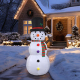 Christmas Inflatable Snowman with Scarf and Hat Funny Lighted Giant Snow Man