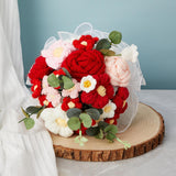 Crocheted Bouquet Handmade Valentines Day Gift for Anniversary Women Grandma