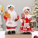 Christmas Chef Ms Claus Figurine Doll Toy for Fireplace Party Supplies Home Style C