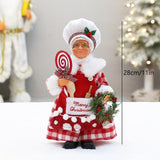 Christmas Chef Ms Claus Figurine Doll Toy for Fireplace Party Supplies Home Style C