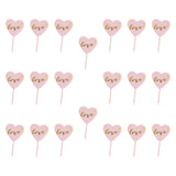 20Pcs Birthday Cake Topper Cake Pick Cake Decoration for Party Birthday Home Pink Gold