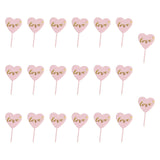 20Pcs Birthday Cake Topper Cake Pick Cake Decoration for Party Birthday Home Pink Gold