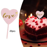 20Pcs Birthday Cake Topper Cake Pick Cake Decoration for Party Birthday Home Pink Gold