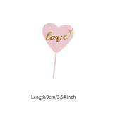 20Pcs Birthday Cake Topper Cake Pick Cake Decoration for Party Birthday Home Pink Gold