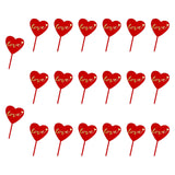 20Pcs Birthday Cake Topper Cake Pick Cake Decoration for Party Birthday Home Red Gold