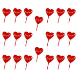 20Pcs Birthday Cake Topper Cake Pick Cake Decoration for Party Birthday Home Red Gold