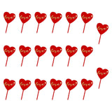 20Pcs Birthday Cake Topper Cake Pick Cake Decoration for Party Birthday Home Red Gold