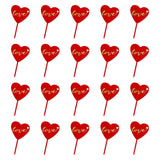 20Pcs Birthday Cake Topper Cake Pick Cake Decoration for Party Birthday Home Red Gold