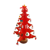 Christmas Tree Desk Decoration Xmas Tree Ornament for New Year Party Holiday Red