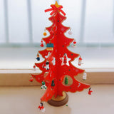 Christmas Tree Desk Decoration Xmas Tree Ornament for New Year Party Holiday Red